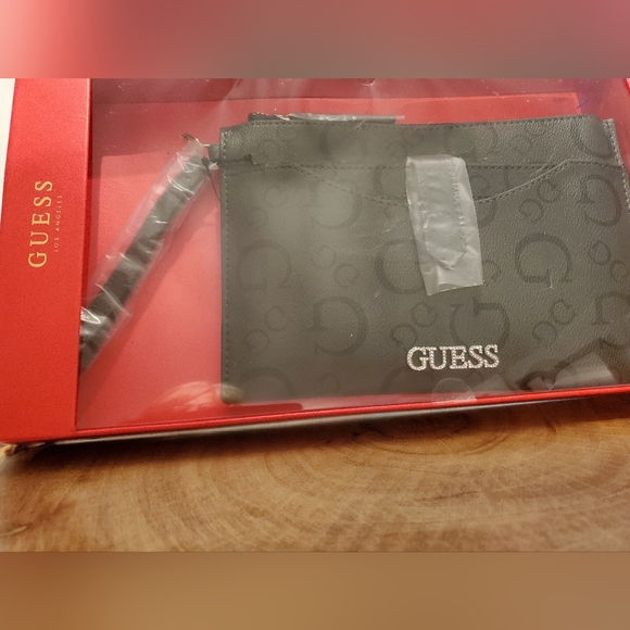 2 Piece Guess Wristlet Clutch Wallet in Coal Grey Black NWT - Picture 13 of 15